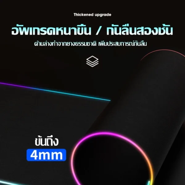 แผ่นรองเมาส์มีไฟ RGB แผ่นรองคีย์บอร์ด เมาส์คีย์บอร์ดเกม แผ่นรองเมาส์เล่นเกม LED