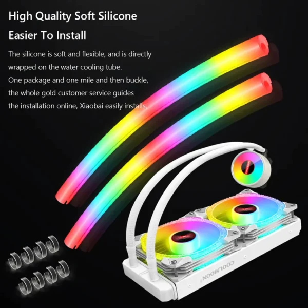 ท่อชุดน้ำ Coolmoon AOSOR ST350 Neon Light Tube vest casing ARGB 3pin 5V for Liquid cooling