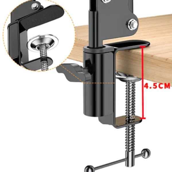 ขาตั้งไมค์โครโฟน ขาจับไมโครโฟน ขาจับมือถือ แบบหนีบโต๊ะ หนีบเตียง ที่จับไมโครโฟน ปรับ360องศา ยืดหดพับได้ ขาไมคตั้งโต๊ะ
