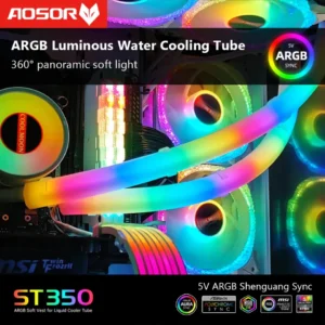 ท่อชุดน้ำ Coolmoon AOSOR ST350 Neon Light Tube vest casing ARGB 3pin 5V for Liquid cooling