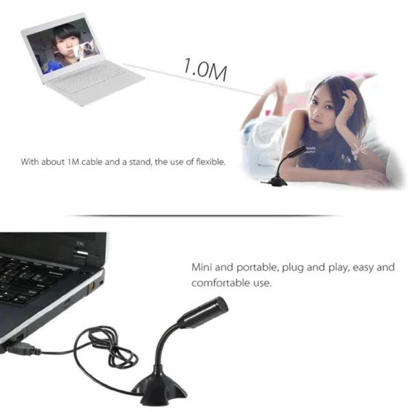 ไมโครโฟน USB เดสก์ท็อป,มินิปรับคําพูด,สตูดิโอร้องเพลง Mikrofon Stand ไมโครโฟน PC คอมพิวเตอร์แล็ปท็อปโน้ตบุ๊ค