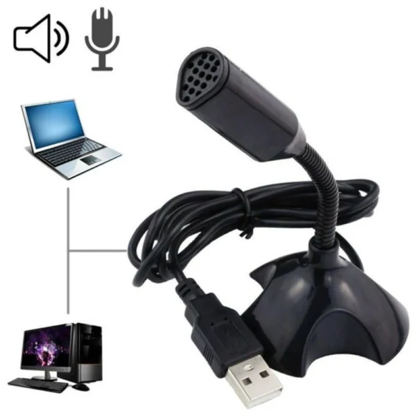 ไมโครโฟน USB เดสก์ท็อป,มินิปรับคําพูด,สตูดิโอร้องเพลง Mikrofon Stand ไมโครโฟน PC คอมพิวเตอร์แล็ปท็อปโน้ตบุ๊ค